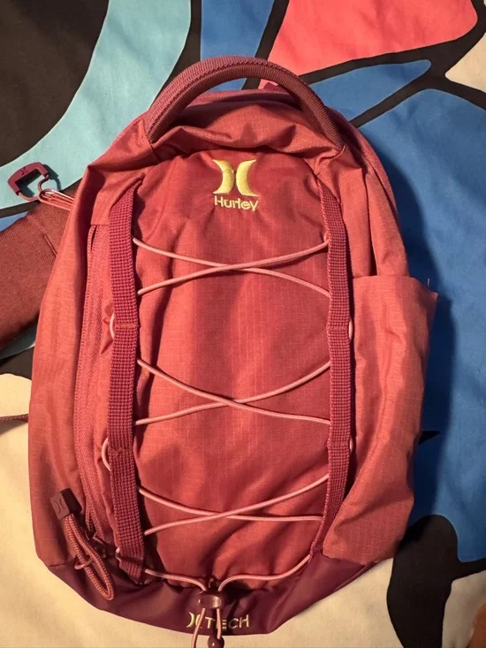 Hurley Wine Red Backpack with Front Bungee - Picture 1 of 1